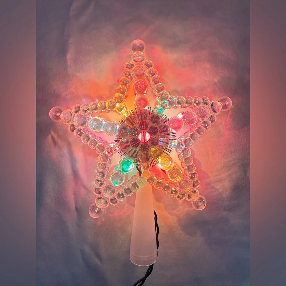 Vintage 90’s Light Up Plug In Christmas Tree Topper
